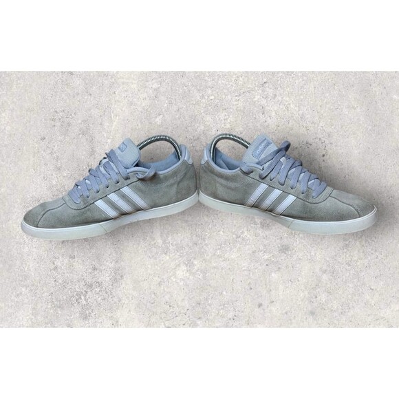Adidas OrthoLite Courtset Womens Size 9.5 Float Pearl Gray Suede Sneakers - Picture 4 of 8